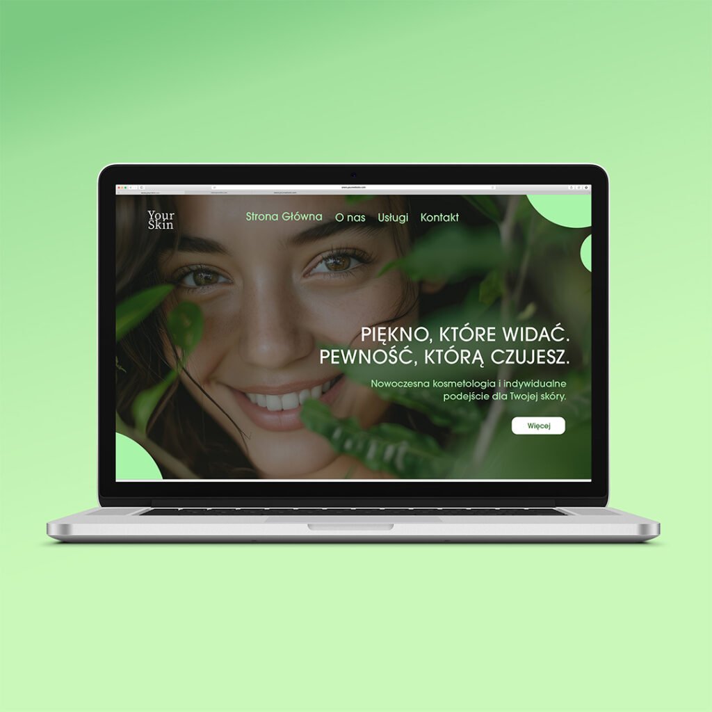 projekt strony internetowej zielony kosmetologia